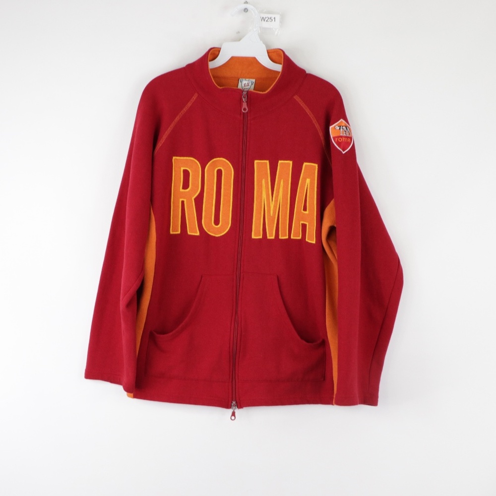 AS Roma Soccer Track Jacket Vtg Mens Small Red